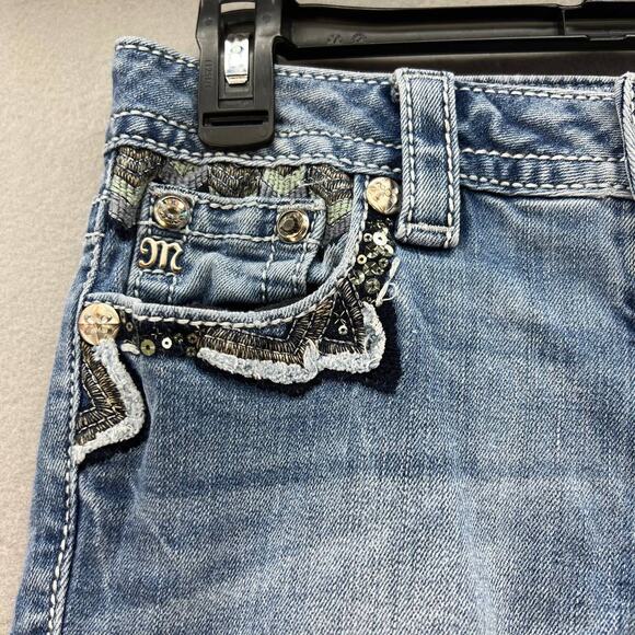 Miss Me Jeans Women's Size 26 (2) Signature Skinny Southwestern Feather Bling - Picture 9 of 16